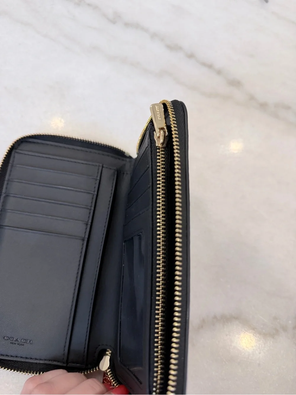 Black Coach Medium Zip ID Wallet
